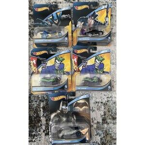 hot wheels dc comics batman joker penguin lot of 5 NEW Sealed